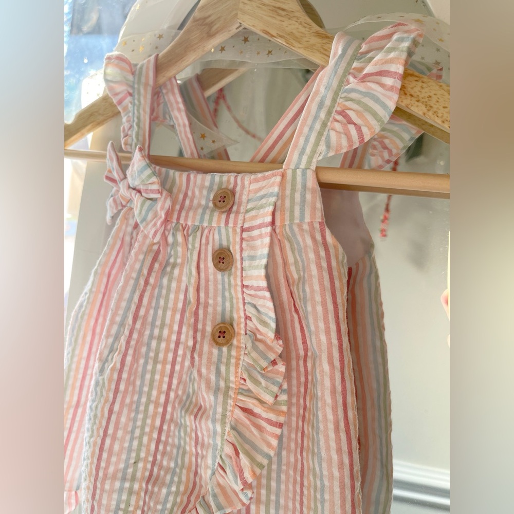 Pastel Striped Ruffle Dress – 18M (NWT!) - Picture 2 of 6